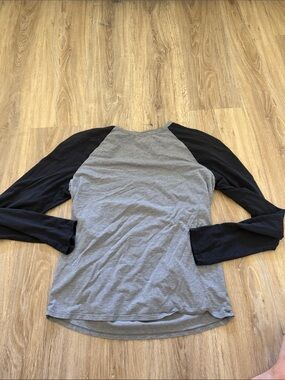 Gray and Black Long Sleeve Raglan Shirt Lululemon